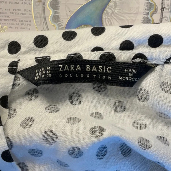 👙 Zara Basics Cute Polka Dot Crop Top Size M👙 - Picture 5 of 8